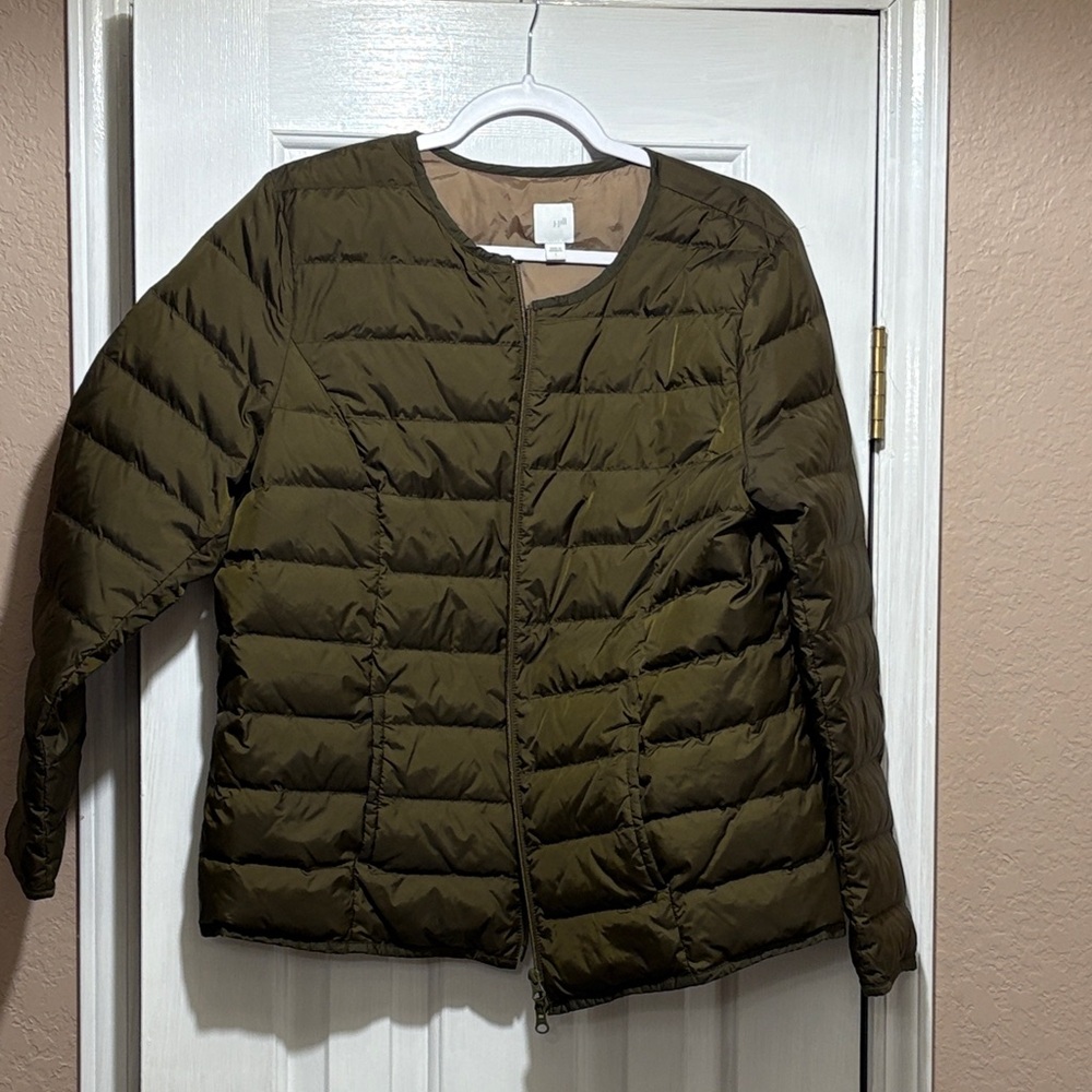 J. Jill Olive Green Women's Puffer Jacket